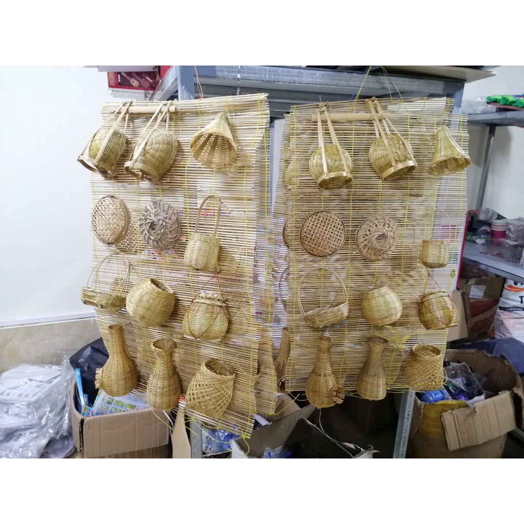Set Đồ Trang Trí Mini 12 Món Mây Tre Đan Đậm Chất Dân Gian
