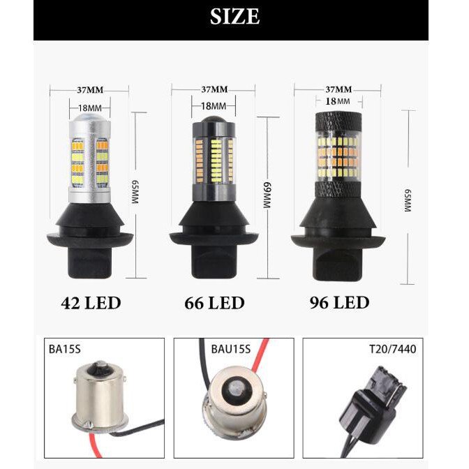 Đèn Led Tín Hiệu Drl Kevanly P21W Py21W T20 7440 Ba15S Bau15S 1156 T20 Chuyên Dụng Cho Xe Hơi