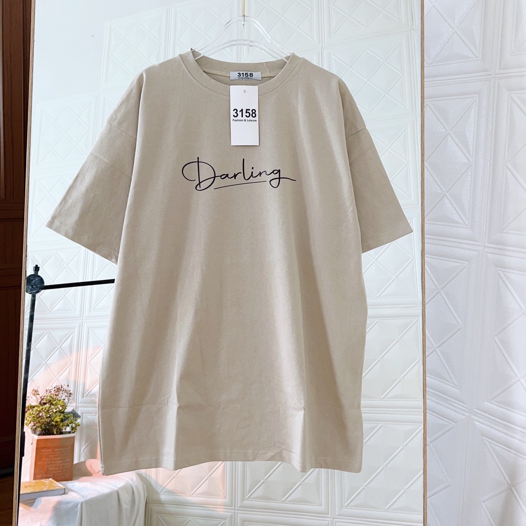 Áo Thun Darling Tay Lỡ Dáng Rộng Phong Cách Hàn Quốc Thời Trang Nam Nữ