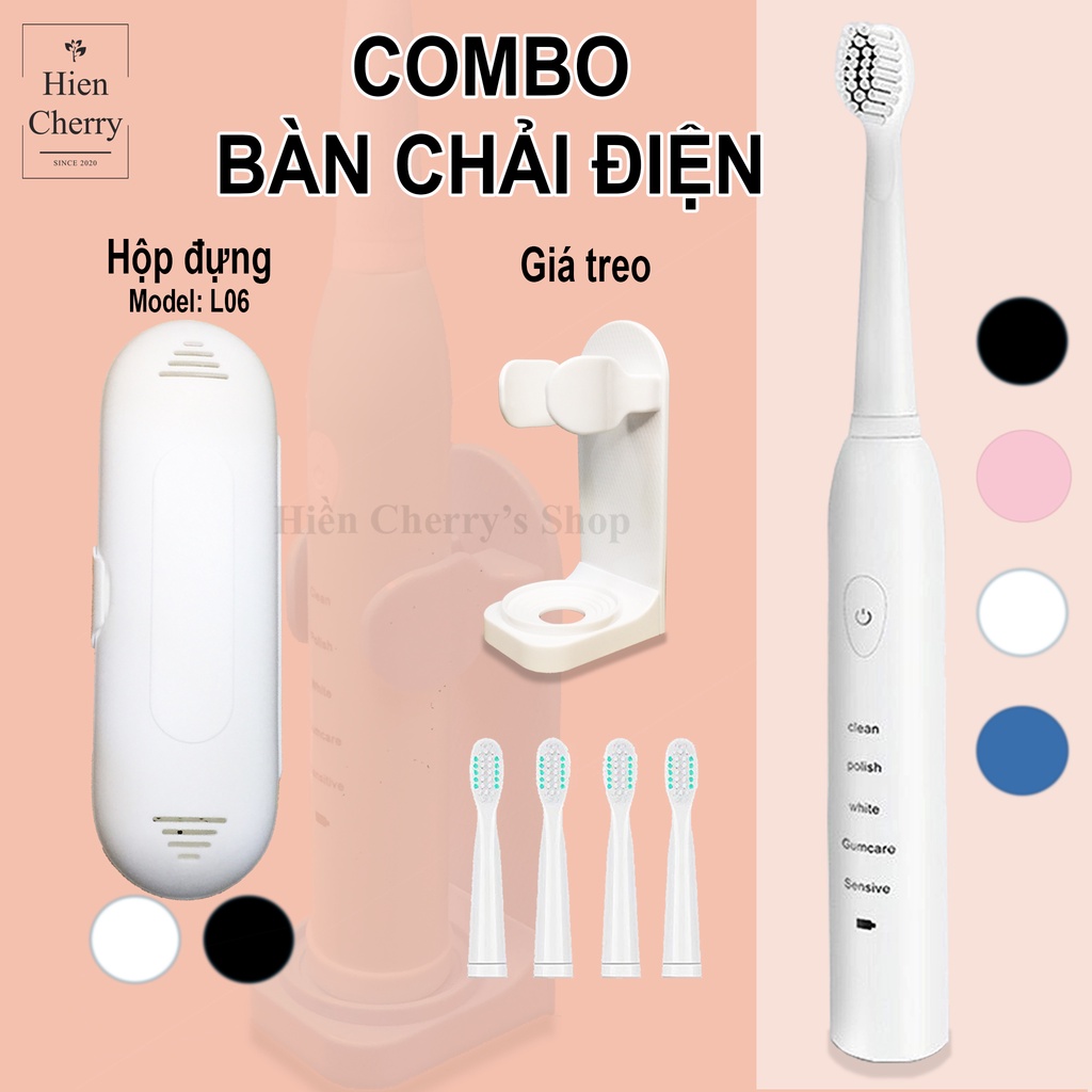 Bộ sản phẩm Bàn chải điện SONIC X1, giá treo bàn chải gắn tường và hộp đựng tiện lợi