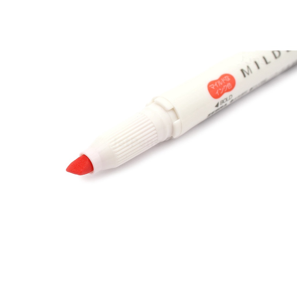 Bút đánh dấu hai đầu Zebra Mildliner Double-Sided Highlighter – Fine/Bold – Màu đỏ cam (Mild Marigold)