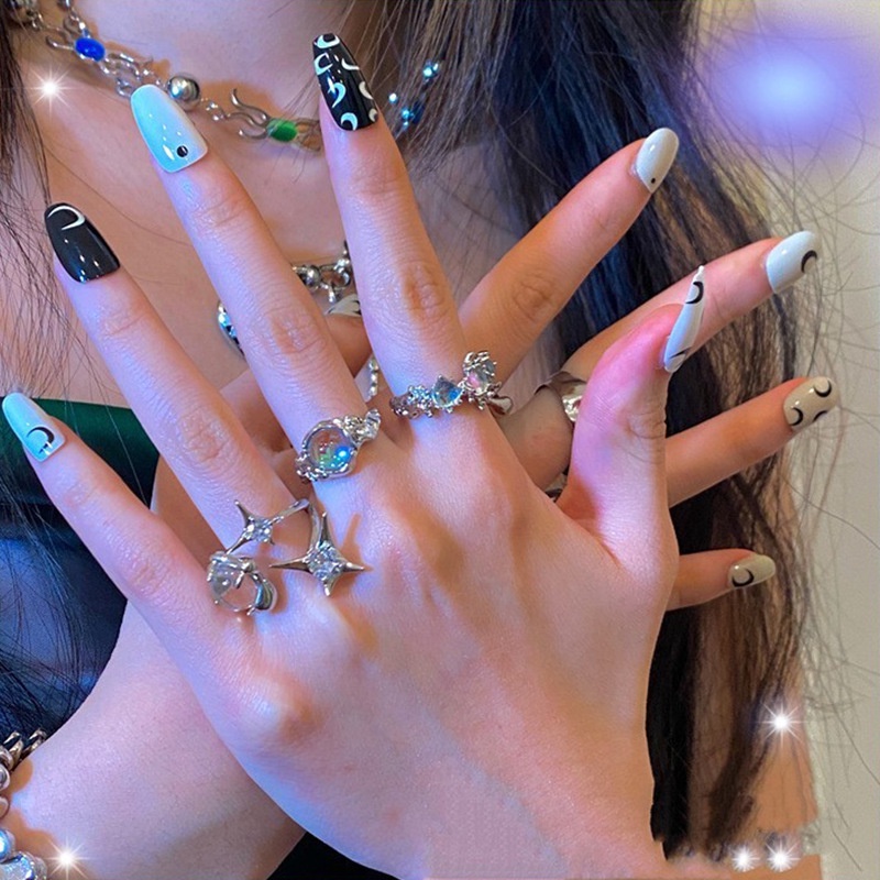 Nhẫn bạc 17KM mặt trái tim đính đá opal