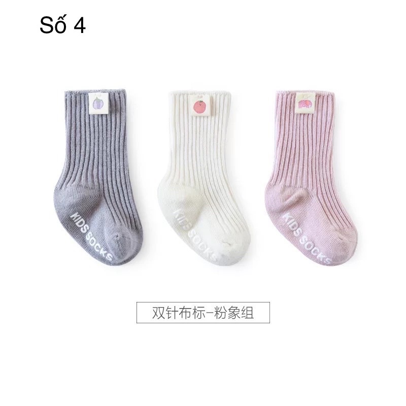 Set 3 tất trơn màu Nemo baby