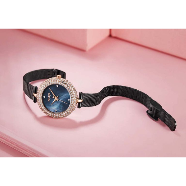 Đồng Hồ Nữ JS-041C Kính Sapphire Julius Star Hàn Quốc Dây Thép