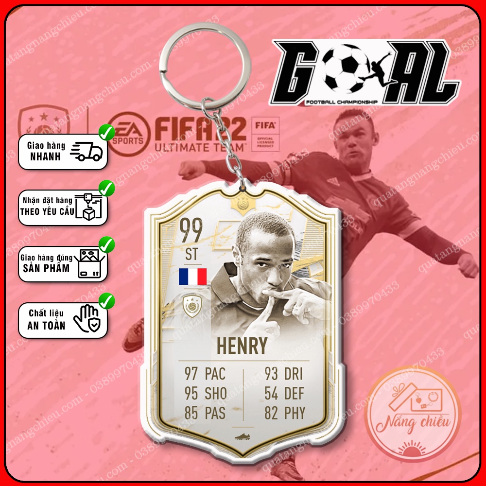 Móc Khóa Thiery Henry ICON Hoàn tiền nếu không vừa ý- ☘️MÓC KHÓA THẺ CẦU THỦ☘️