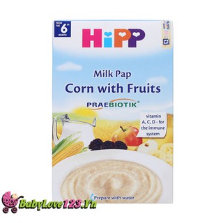 BỘT ĂN DẶM HIPP VỊ HOA QUẢ SỮA BẮP 2953 date 2020
