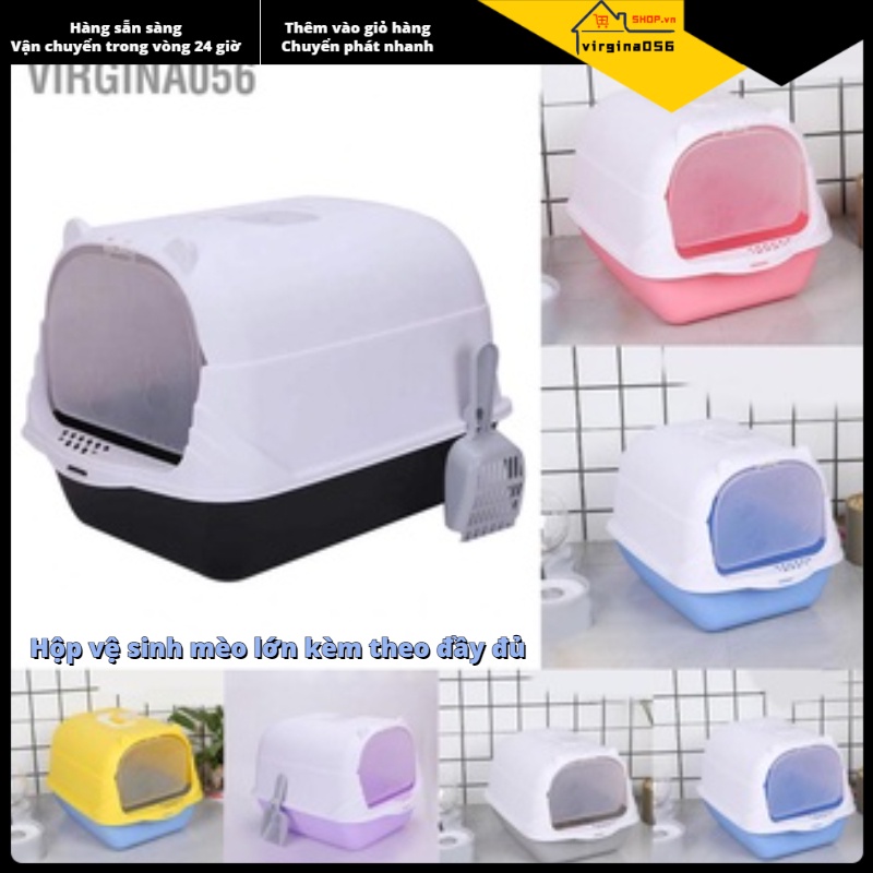 Có thể bán buôn Nhà vệ sinh cho mèo Hộp cho mèo lớn được bọc kín hoàn toàn với cửa cách ly Nhà vệ sinh có mùi Đồ dùng thú cưng Virgina056 Hàng giao ngay