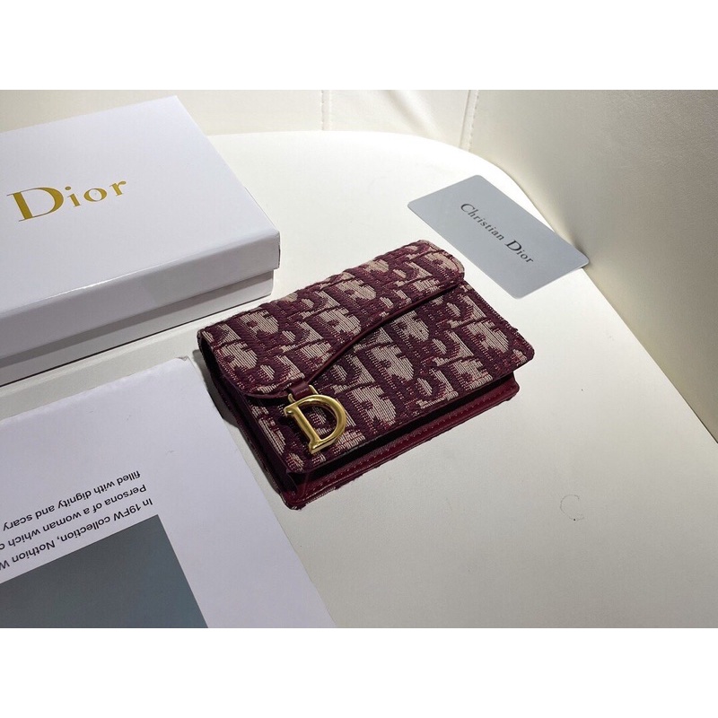 Ví mini nắp gập của nữ thời trang thương hiệu Dior CD cao cấp có 2 màu