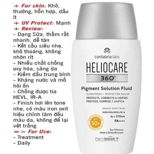 Kem chống nắng Heliocare Water Gel SPF50 – Kem chống nắng dạng gel, không dầu