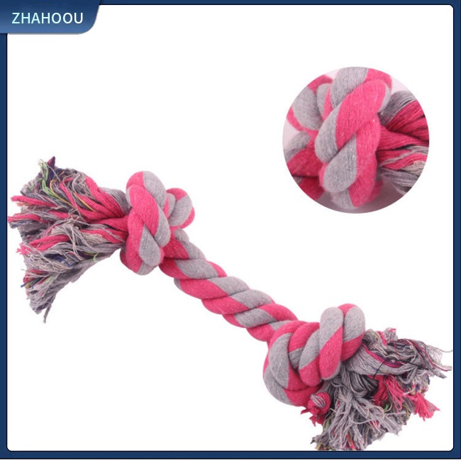 ☃Nhà☃ Đồ Chơi Dây Thừng Cotton Bện Hai Đầu Chống Cắn Làm Sạch Răng Cho Thú Cưng