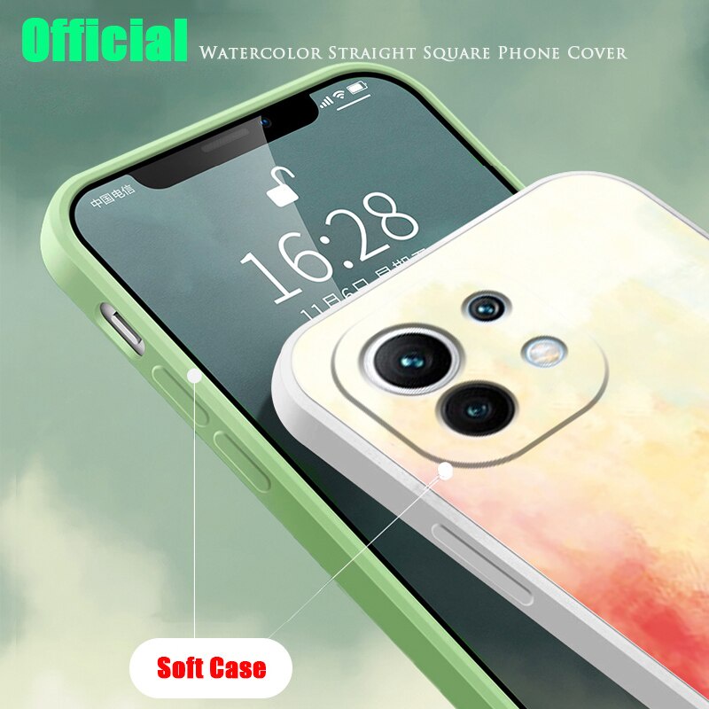 Ốp điện thoại màu Mojito cạnh vuông bảo vệ toàn diện cho Samsung Galaxy ss A03s A02s A02 A12 A32 A52s A52 A72 M32 5G 4G