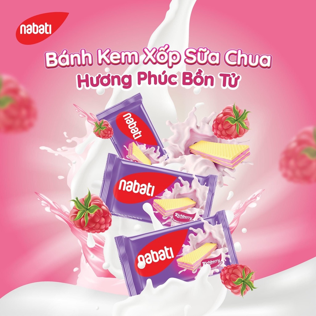 Bánh thanh kem xốp NABATI Phô Mai - Socola - Phúc Bồn Tử Túi 140g.