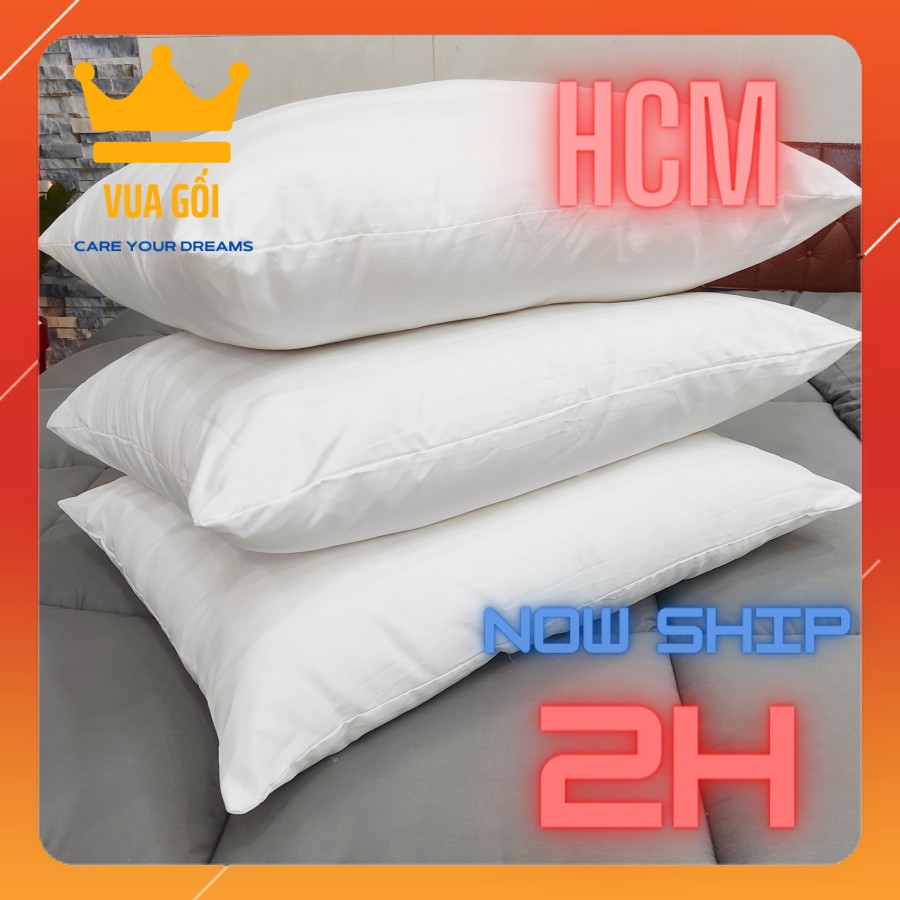 Gối Lông Vũ Microfiber Cao Cấp Chuẩn Khách Sạn 4-5 Sao Ruột Gối Lông Vũ Nhân Tạo 50x70 Êm Ái, Kháng Khuẩn  - Giá Sỉ LH