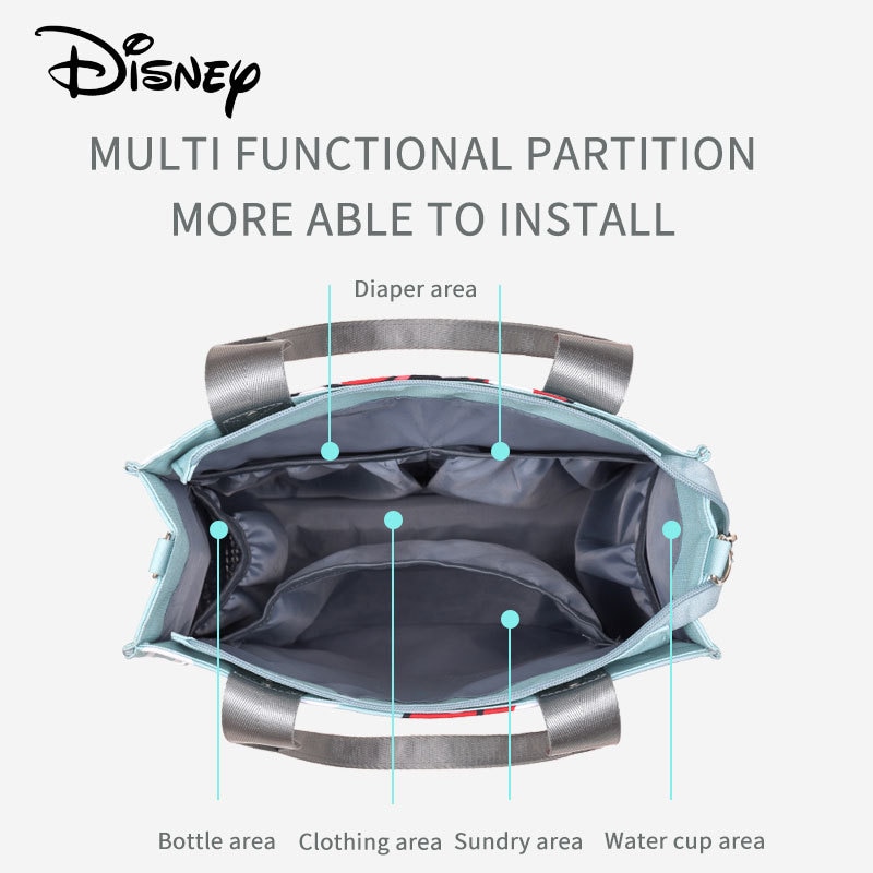 Túi đựng tã em bé Disney in hình chuột Mickey/Minnie chống thấm nước cách điện cho mẹ bỉm sữa