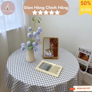Khăn trải bàn  kẻ caro xanh ghi xám Hàn Quốc vintage,Khăn dã ngoại picnic, Phông Nền Chụp Ảnh Trang Trí Bàn Học