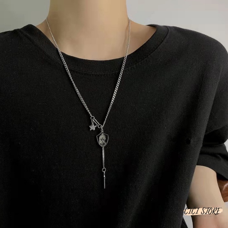 Dây Chuyền Nam Titan Không Gỉ Hoa Mộc Lan Phong Cách Cổ Xưa Dành Cho Cả Nam Và Nữ
