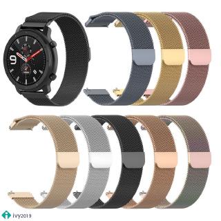 ✨【ivy】 For Huami Amazfit GTR 47mm Smart Watch Steel Belt Milan Loop Magnetic Watch Strap 22mm Width