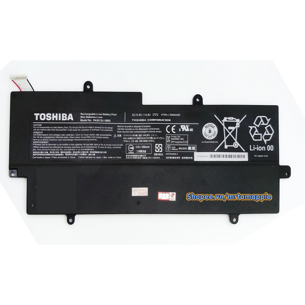 Pin Laptop TOSHIBA PA5013U (ZIN) - 4 CELL - Portege Z830 Z835 Z930 Z935