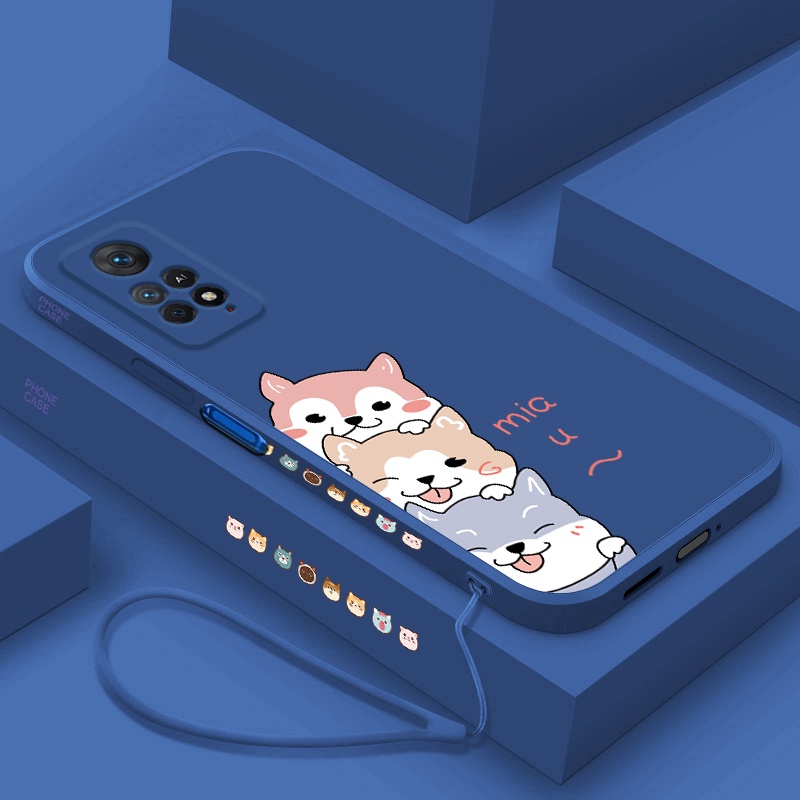 Ốp Điện Thoại Silicon Họa Tiết Hoạt Hình Dễ Thương Kèm Dây Đeo Cho Redmi note 11 note 11s note 11 pro