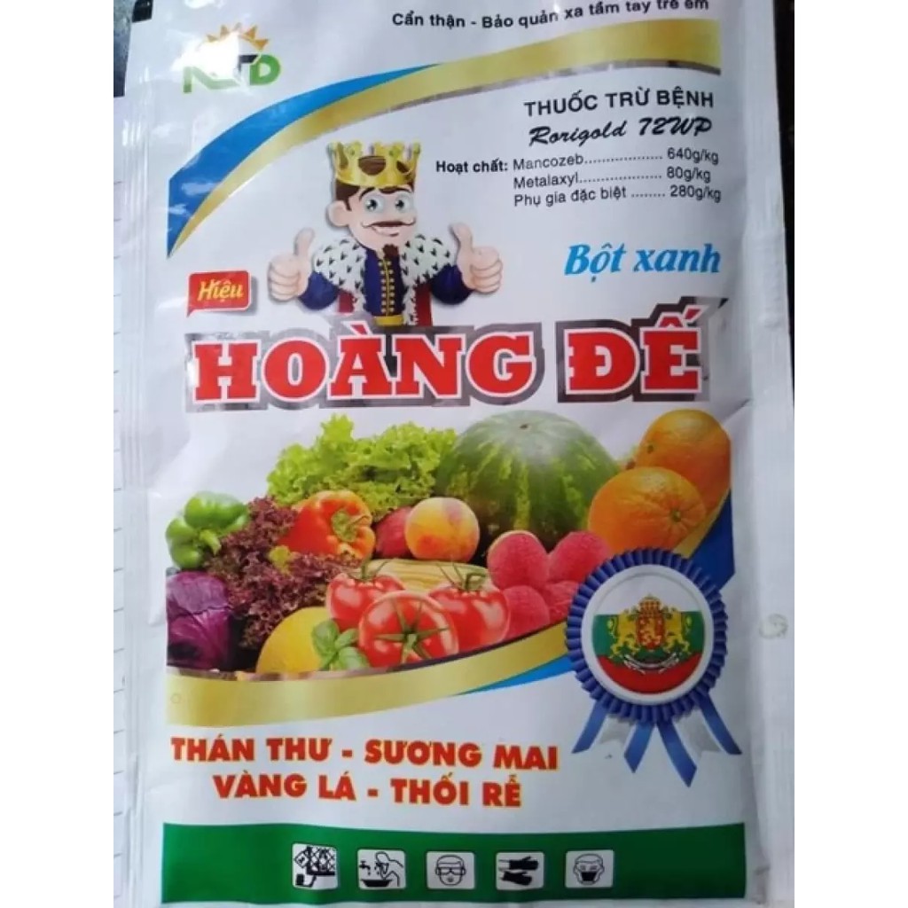 Bột xanh hoàng đế trị nấm lá, phấn trắng, đen thân, thối rễ