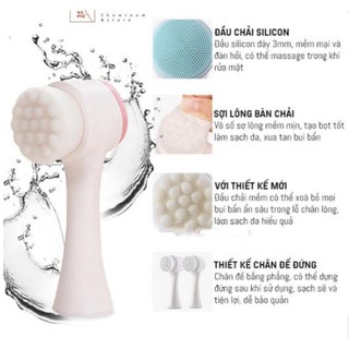 Cọ Rửa Mặt 2 Đầu Hàn Quốc siêu mềm mịn