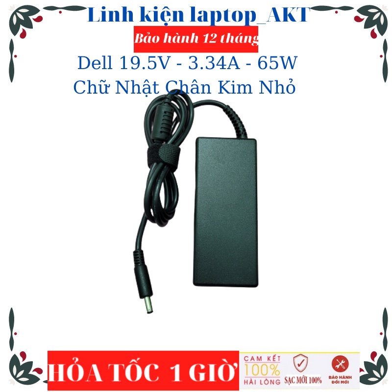 Sạc Laptop Dell 19.5V- 3.34A- 65W-ZIN Chân Kim Nhỏ 4.5*3.0mm 5515 5568 3558 3458 3459 Dell Inspiron 15 3000 XPS 13-4040