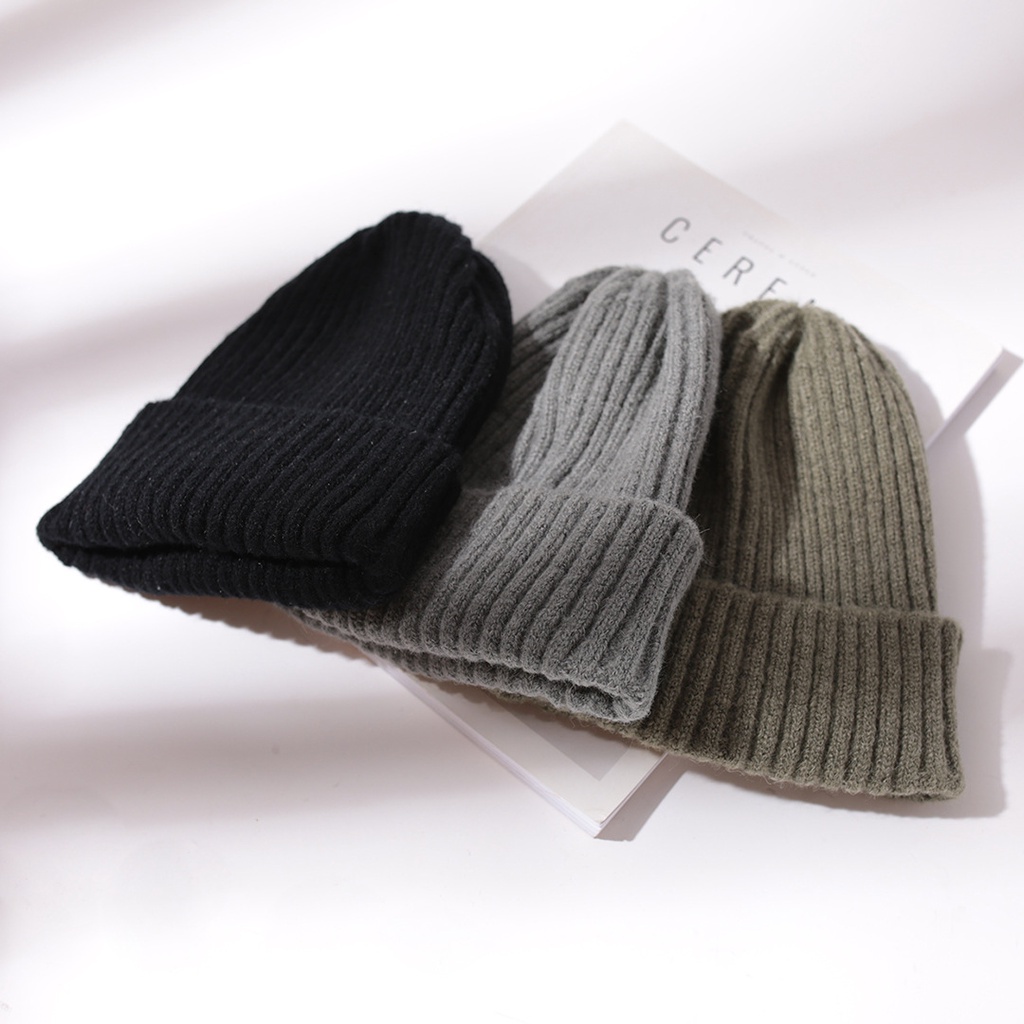 Mũ len beanie mẫu len dày unisex dành cho bé từ 5-14 tuổi
