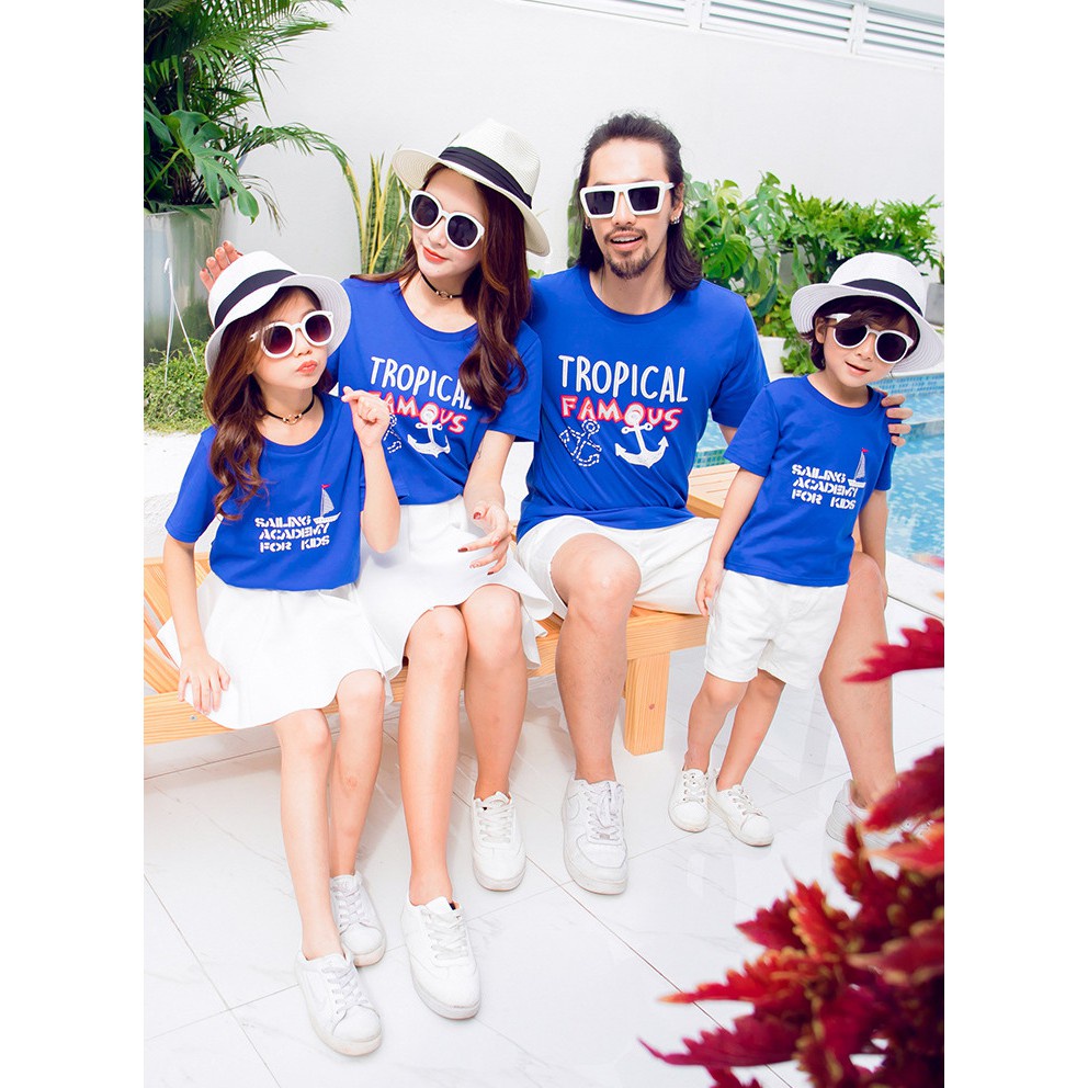 Áo gia đình Familylove - Mẫu Áo gia đình đi biển TROPICAL FAMOUS