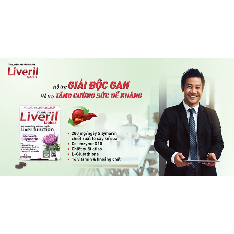 LIVERIL vitabiotics- hỗ trợ bảo gan, thải độc gan của Anh Quốc (Hàng nhập khẩu chính hãng)