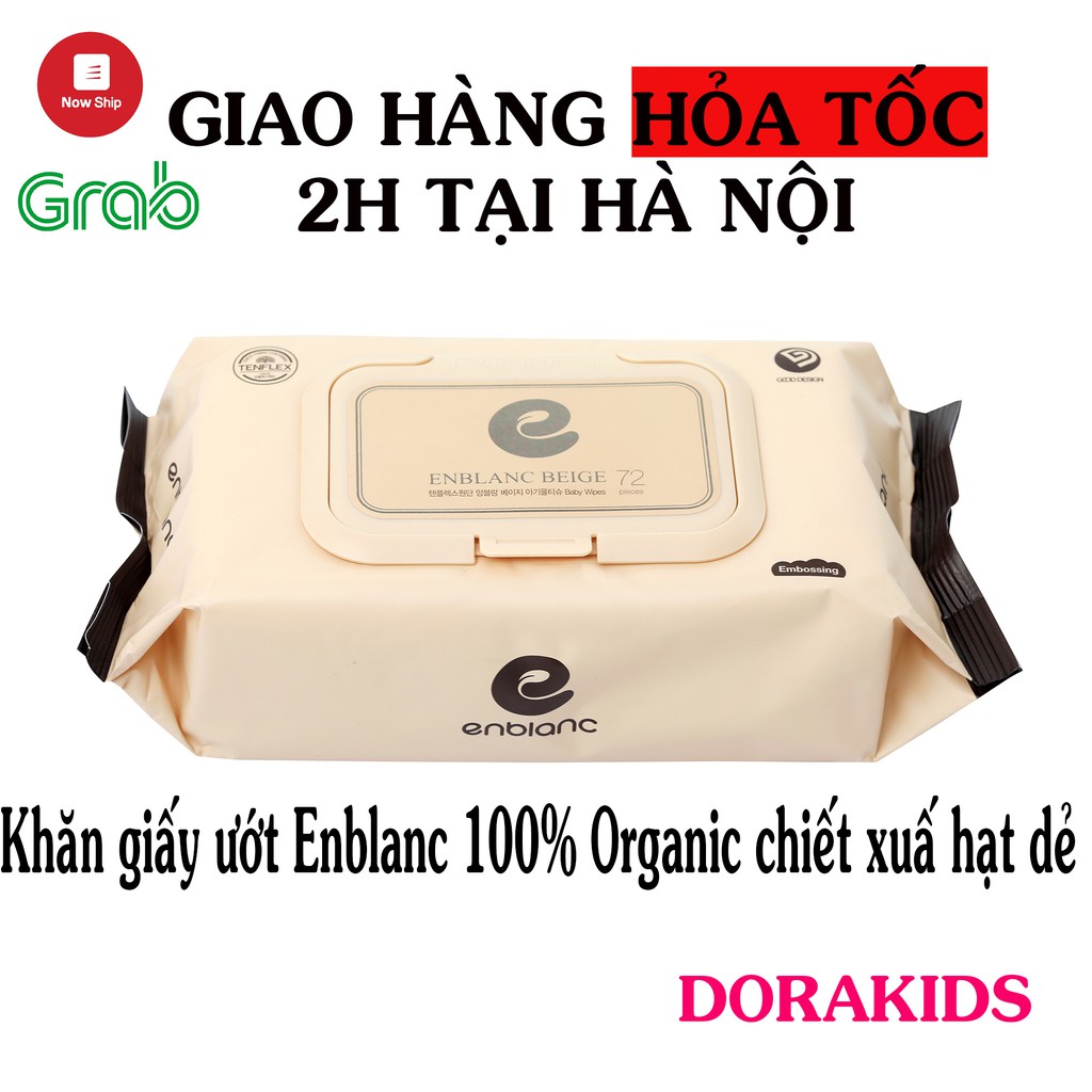 Khăn giấy ướt Enblanc Beige 72 miếng Organic dành cho bé, không gây kích ứng, dùng được cho trẻ sơ sinh