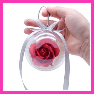 [ FREE SHIP] Móc tròn hoa hồng trong suốt dùng để treo túi xách, cặp, móc khoá xe máy, ô tô, oto, móc khoá cửa