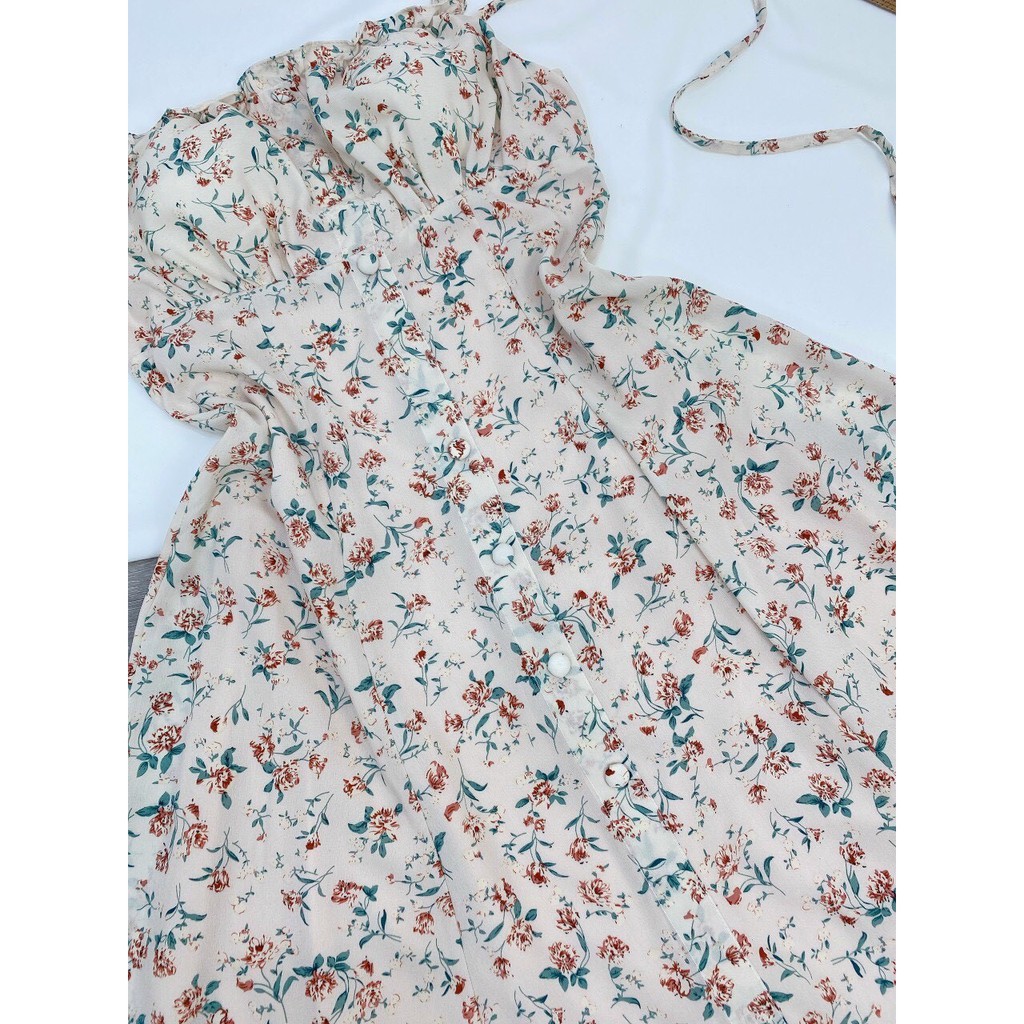 D3148❤️Đầm 2 dây hoa nút bọc (lụa hoa)❤️ | BigBuy360 - bigbuy360.vn