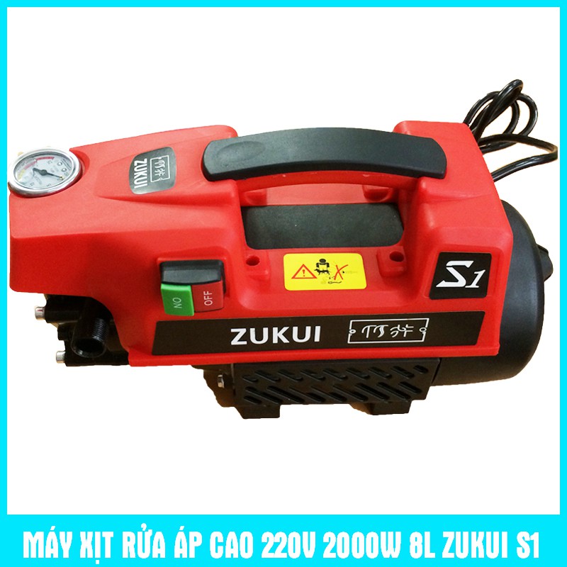 Máy rửa xe mini gia đình Zukui S1 tự động hút và ngắt nước công suất 2000W giúp rửa xe về sinh nhà cửa Tặng kèm bình tạo