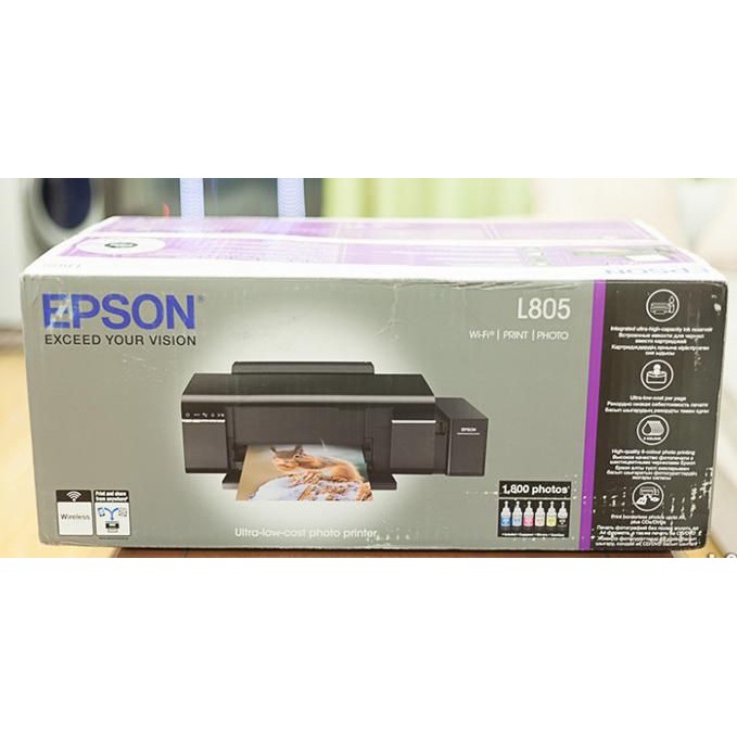 Máy in phun màu Epson L805 máy mới chính hãng mực xịn theo máy in qua Wifi khổ A4 A5