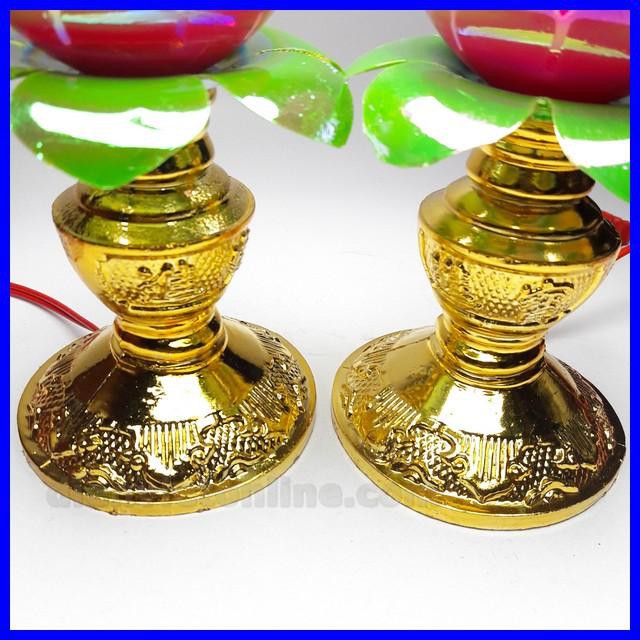 Đèn bàn thờ Sen hồng 10cm/15cm/17cm cao cấp - Điện Việt