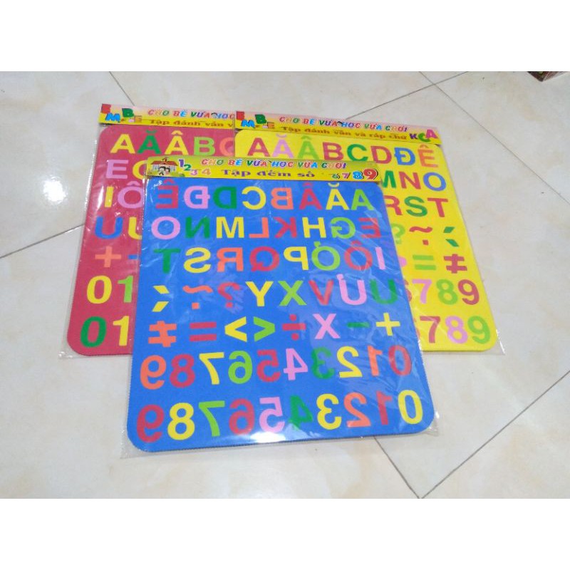 bảng chữ - số bằng sốp cho bé