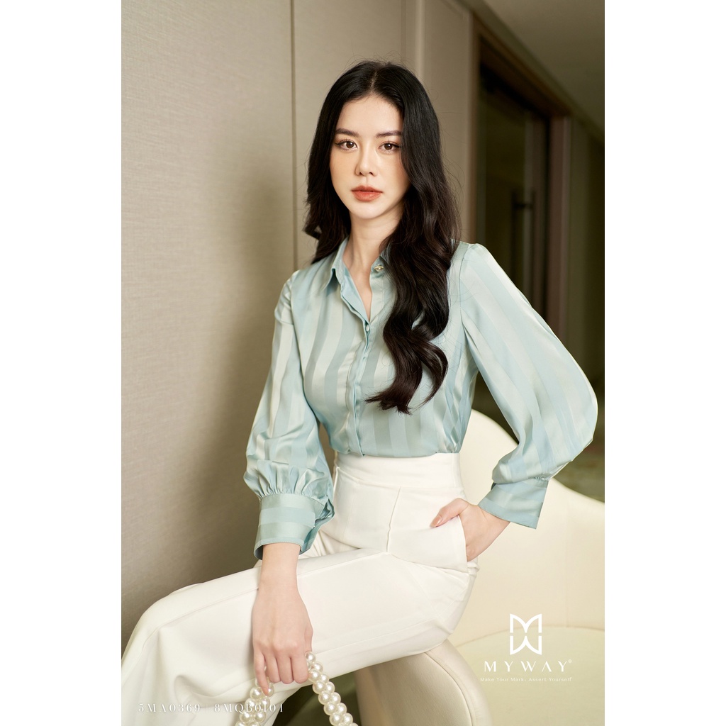 Áo Sơ Mi Nữ Lụa Công Sở MY WAY Tay Bồng Cao Cấp 5MA0369