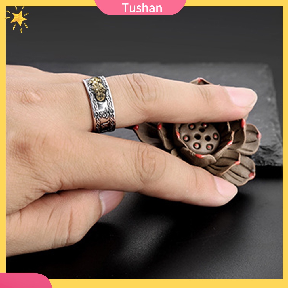 Nhẫn Hở Mạ Bạc Khắc Hình Trái Tim May Mắn Cho Nam