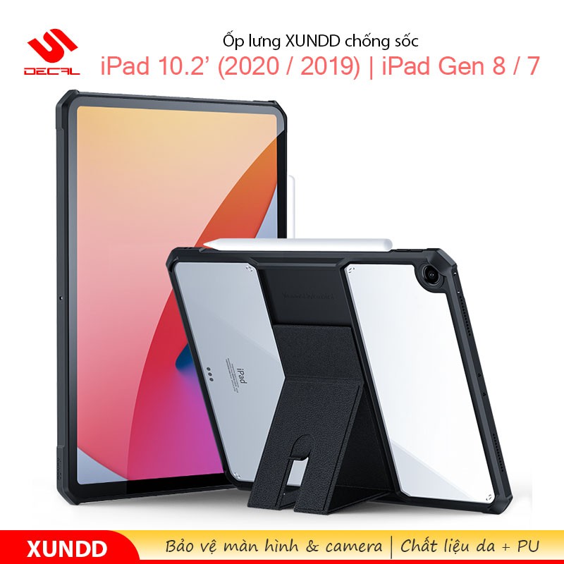 Ốp lưng XUNDD iPad 10.2' ( 2020 / 2019 ) /  iPad Gen 8 / 7, Chống trầy, Chống sốc, Viền TPU, Mặt lưng chân đế