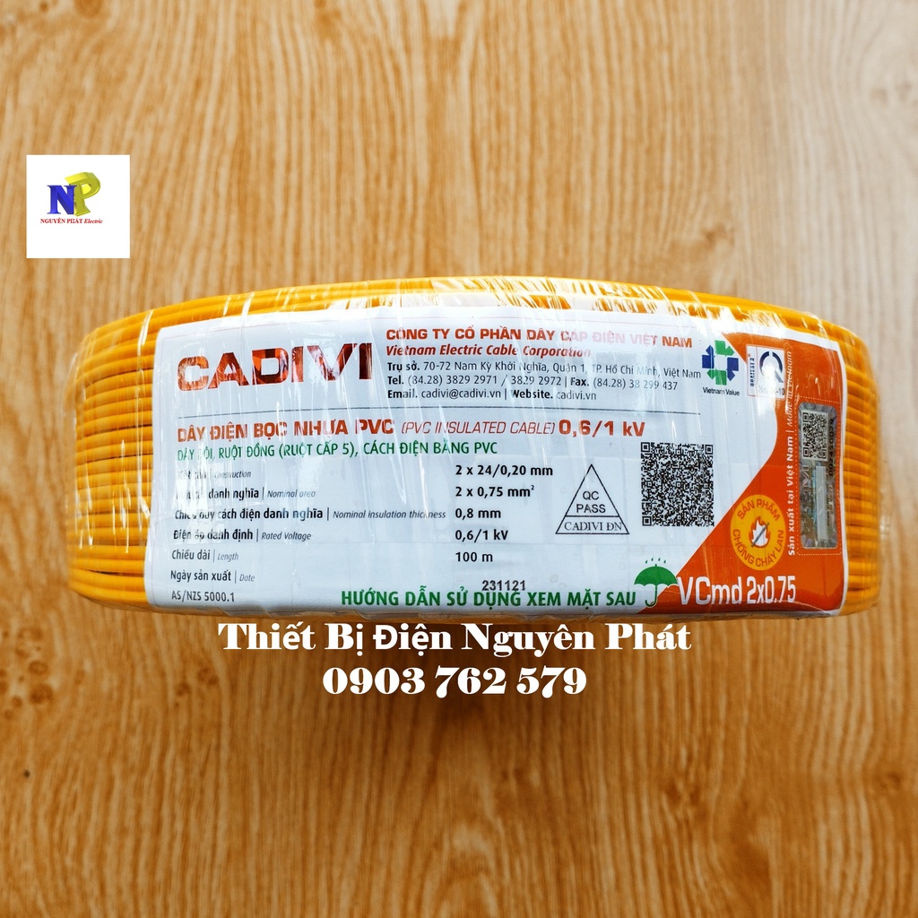 Dây Điện Đôi 2x24 VCmd2x0.75 - Lẻ 1 Mét