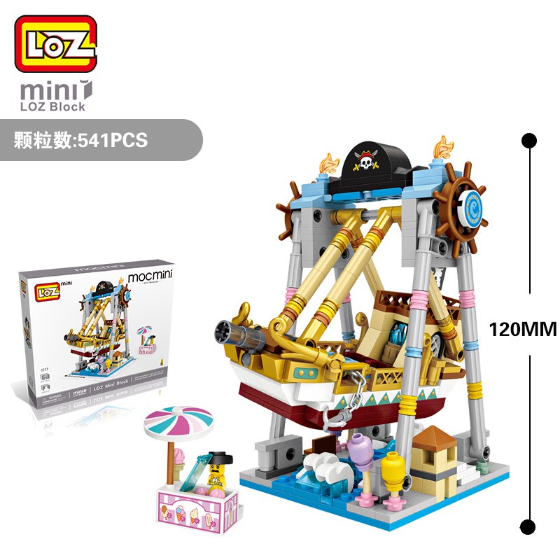 Đồ chơi lắp ráp Thuyền Hải Tặc LOZ mini 541 chi tiết cho bé