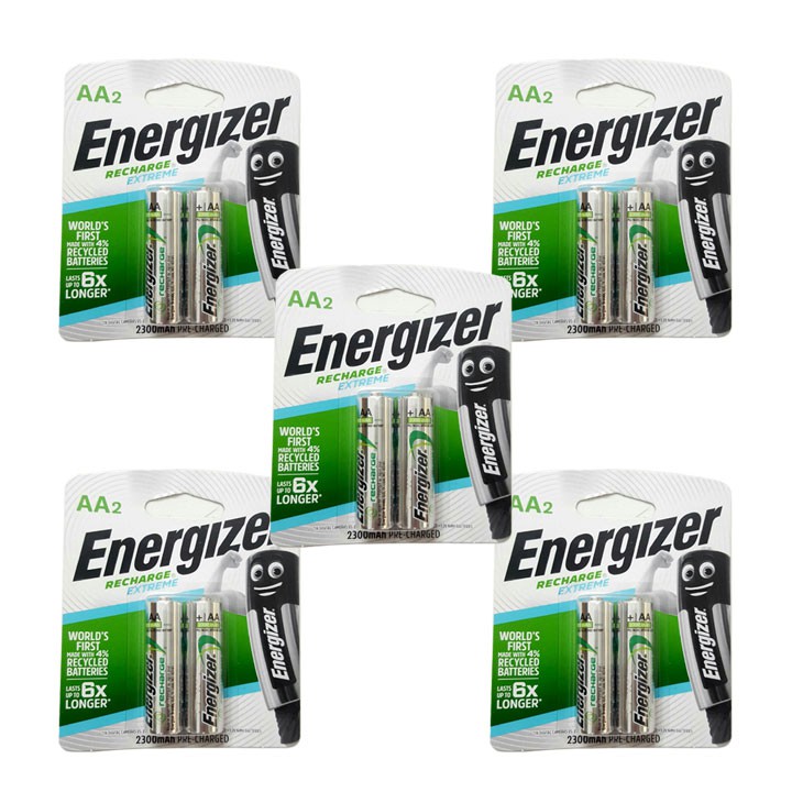 5 vỉ pin sạc AA energizer 2300mah, pin sạc tiểu AA NIMH