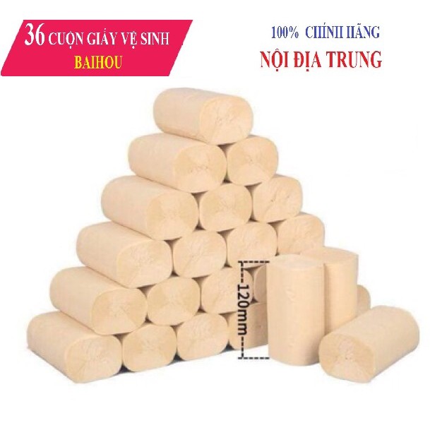 BỊCH 36 CUỘN GIẤY VỆ SINH BAIHOU KHÔNG LÕI NỘI ĐỊA TRUNG [2.9 KG]