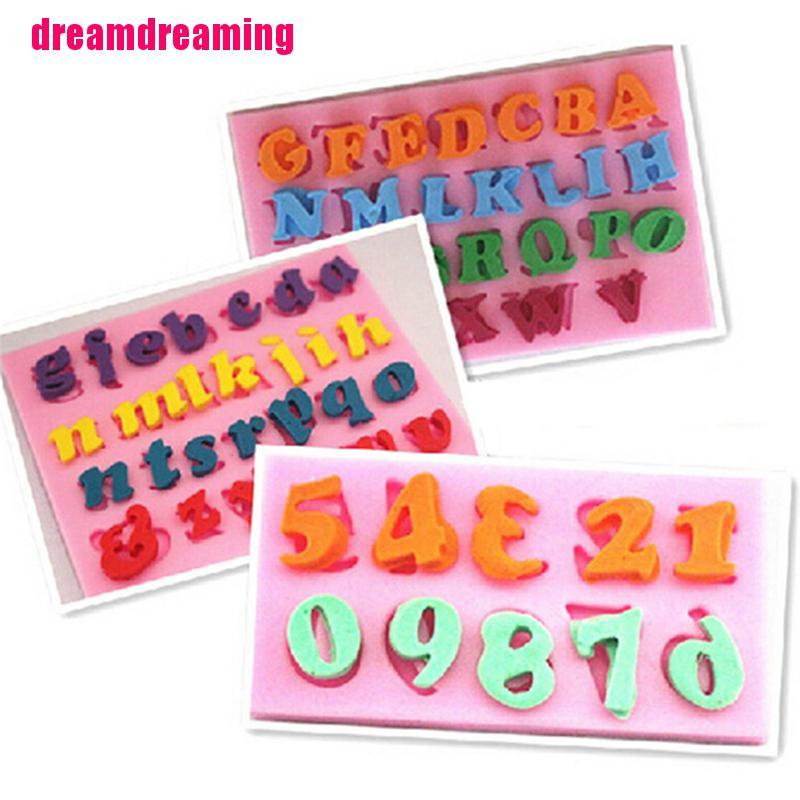 Bộ 3 Khuôn Silicone Làm Bánh Hình Chữ Cái Và Số