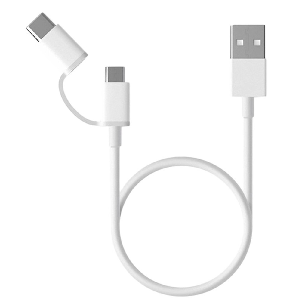 Dây Cáp Sạc Đa Năng 2 Trong 1 USB Type-C / Micro USB Xiaomi (0.3m) | BH 7 ngày