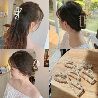 Kẹp tóc càng cua đính ngọc trai nhân tạo phong cách Hàn Quốc