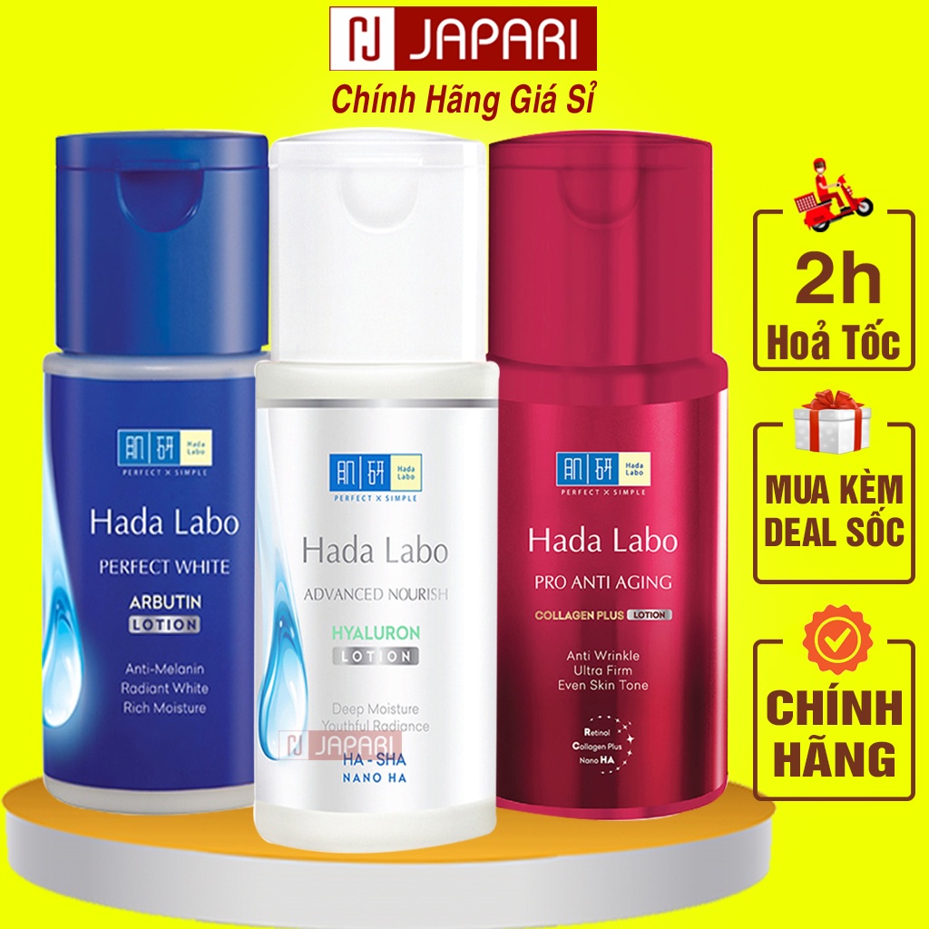 Lotion Hada Labo Da Dầu Da Thường Dưỡng Trắng Da Dưỡng Ẩm Chống Lão Hoá - Dung Dịch Dưỡng Ẩm HadaLabo Cho Da Mặt Japari