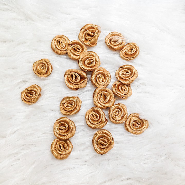 5 Bông hồng ruy băng 3D trang trí áo đầm váy dài nhiều màu thủ công handmade