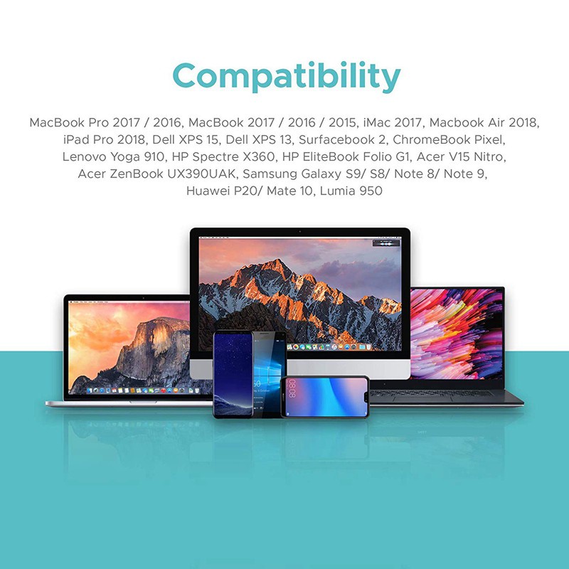 Cáp Chuyển Đổi Từ Cổng Usb C Sang Cổng Displayport (4K @ 60hz) Thunderbolt 3 Sang Cổng Cho Macbook Pro 2017 / 2016 / Pro / Galaxy S10 / S9 / S8