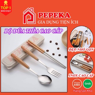 Bộ thìa đũa cá nhân, bộ đũa thìa dĩa kèm hộp đựng cao cấp